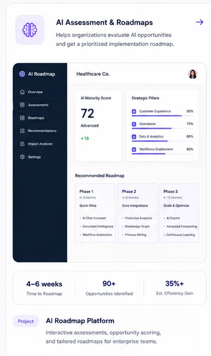 AI Assessment & Roadmap Platform — concept interface preview