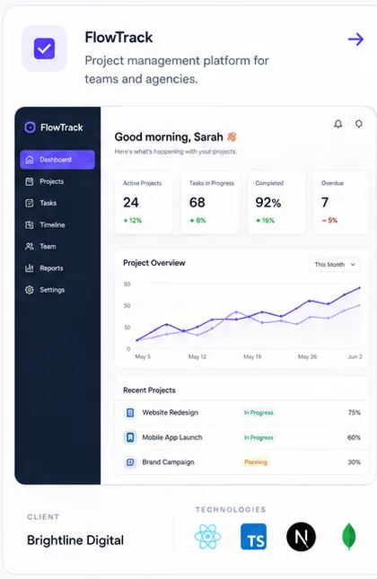 Project Management Platform — concept interface preview