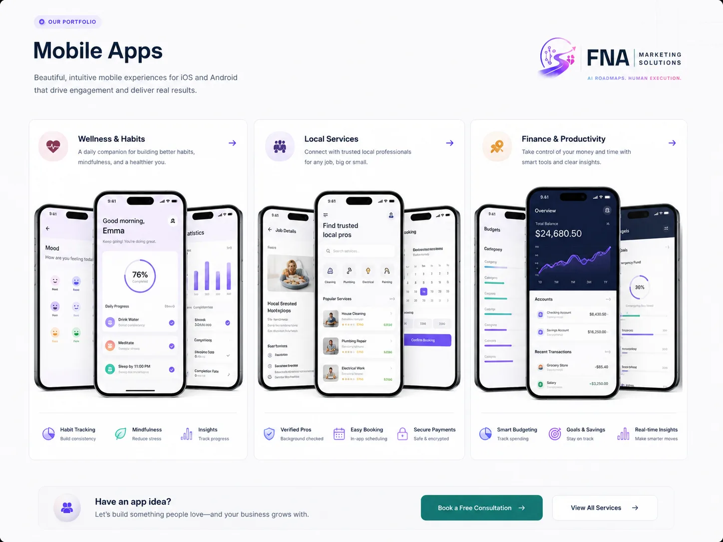 Wellness & Habit App — concept interface preview