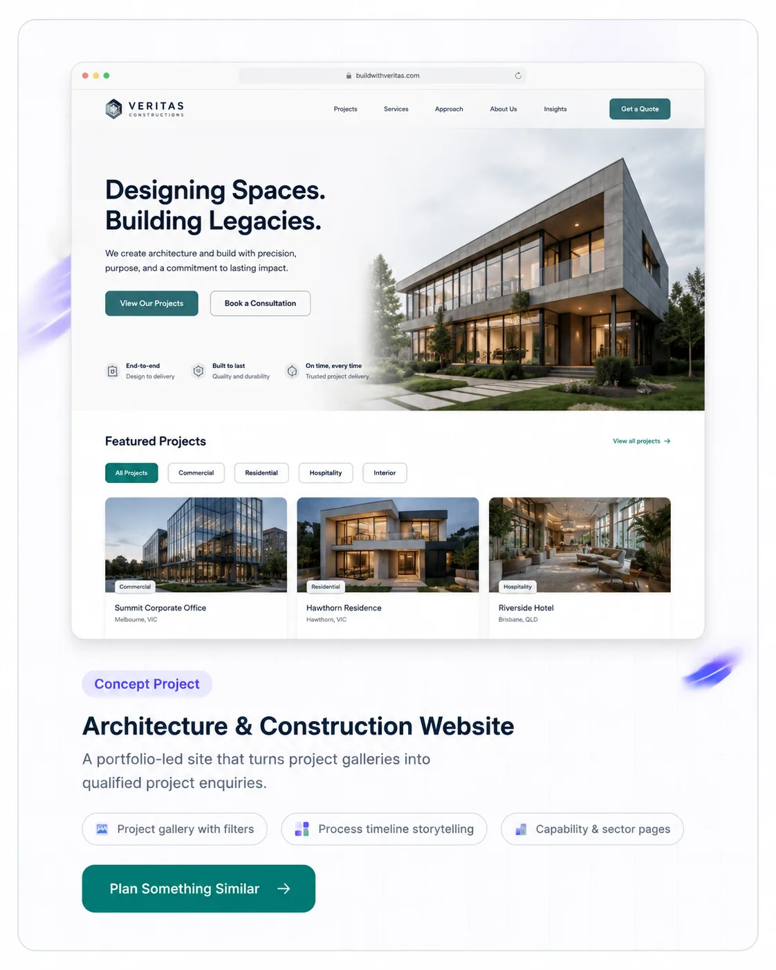 Architecture & Construction Website — concept interface preview