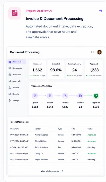 Invoice & Document Processing — concept interface preview
