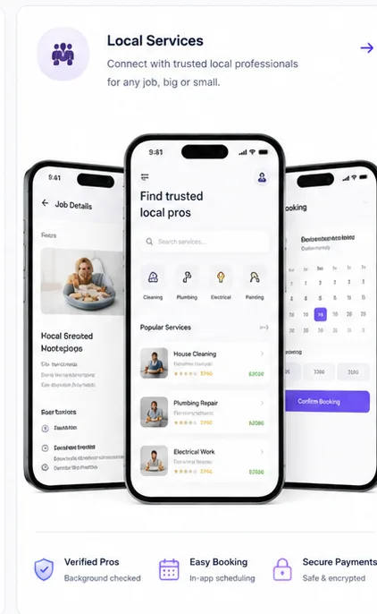 Local Services Marketplace App — concept interface preview