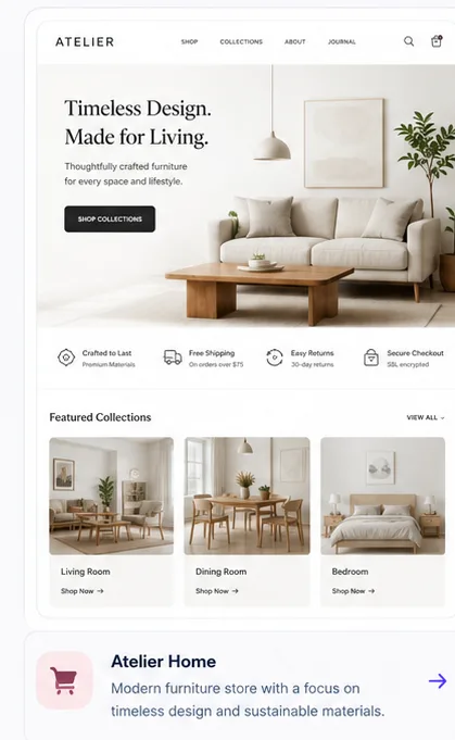 Modern Furniture Store — concept interface preview
